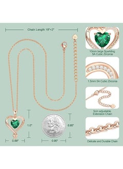 Zifeel Infinity Heart Pendant 925 Sterling Silver, Rose Gold Birthstone Necklace  - Image 5