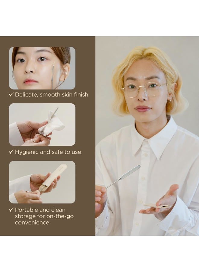 Piccasso Brush Korean Foundation Spatula – Professional Stainless Steel Makeup Tool for Thin, Seamless Foundation & Cream Blending – K-Beauty Artist's Precision - Image 5