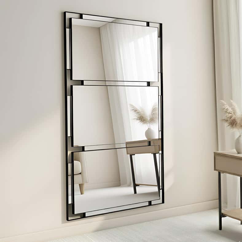 Pan Home Ledger Leaner Floor Mirror 198.5x99.5cm - Black - Image 2