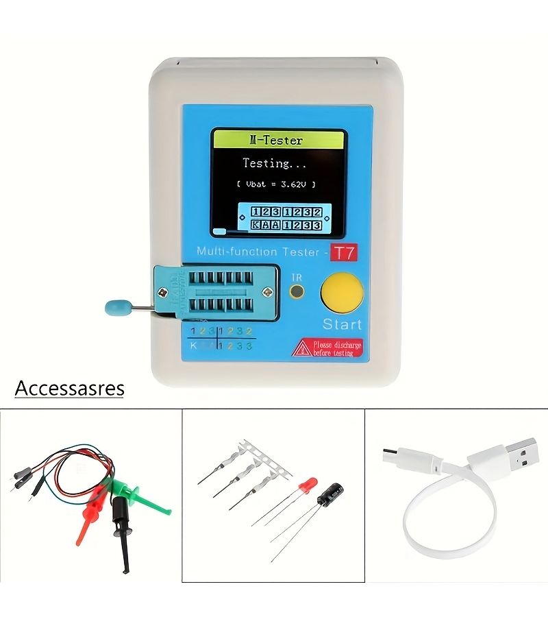 New LCR T7 Transistor Tester Tft Diode Capacitance Meter Esr Meter Npn Pnp Mosfet Ir Multifunctional Multimeter - Image 4