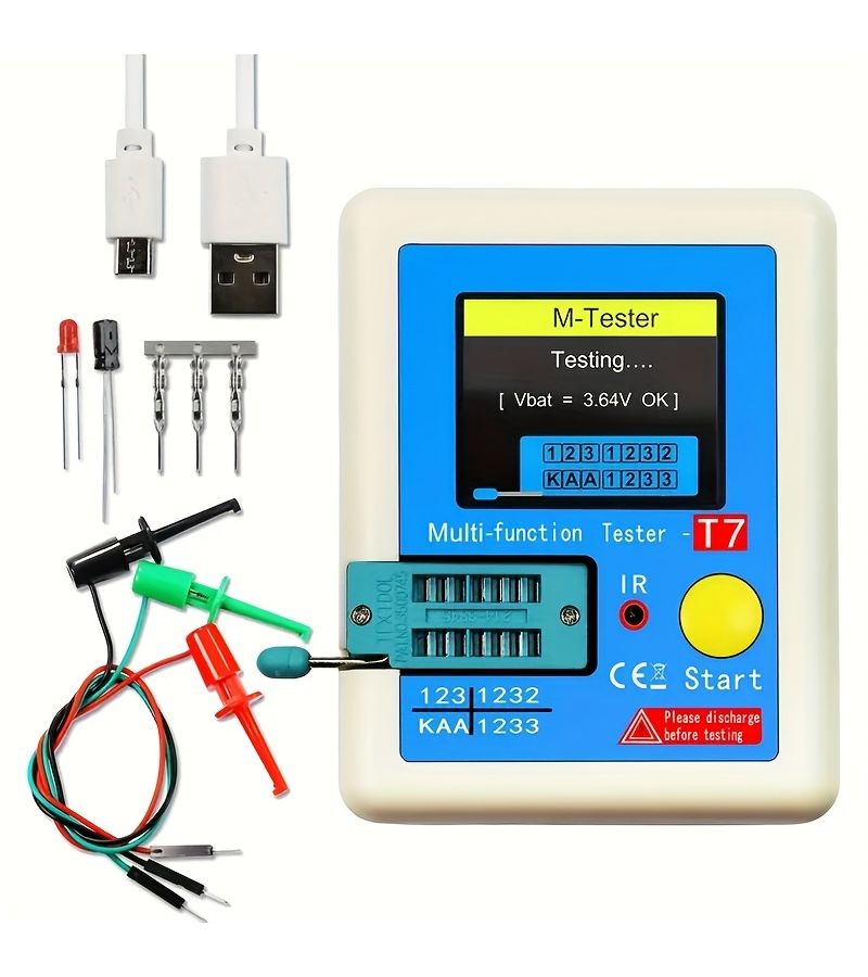 New LCR T7 Transistor Tester Tft Diode Capacitance Meter Esr Meter Npn Pnp Mosfet Ir Multifunctional Multimeter - Image 1