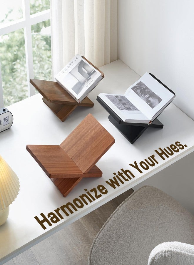 DECORANY Solid Wooden Book Stand for Desktop Display & Reading -15.7" x 9.4" x 5.7” Extra Large Wood Open Book Holder for Cookbook, Bible, Recipe, Textbook, Magazine (African Sapele) - Image 3