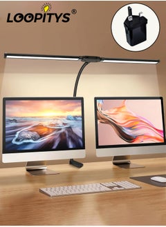LOOPITYS Led Desk Lamp for Office Home, Bright Double Head Desk Light with Clamp, Architect Task Lamp 25 Lighting Modes Adjustable Flexible Gooseneck  - Image 1