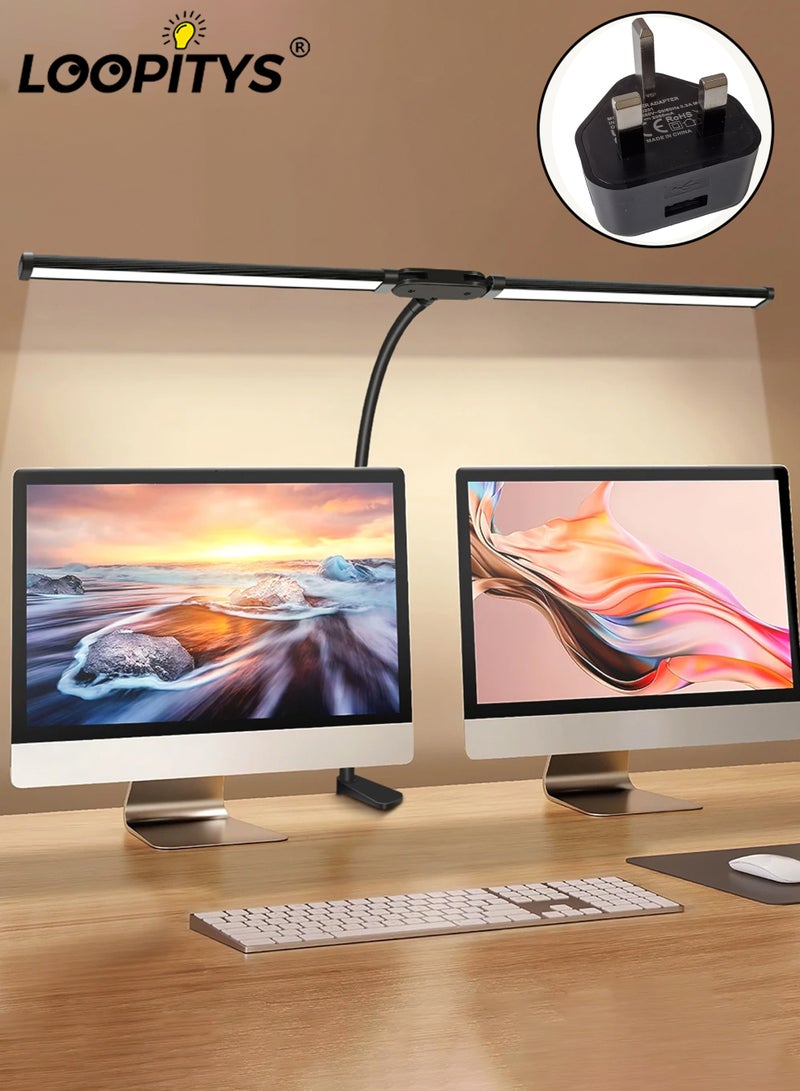 لوبيتيز مكتب مصباح LED المنزلية ، ومشرق مصباح طاولة مزدوجة الرأس مع لاعبا اساسيا ، ومهمة المهندس المعماري مصباح - Image 1