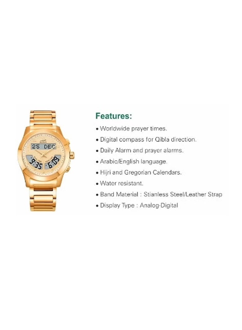 الفجر الذهب الفاخر الفولاذ المقاوم للصدأ ساعة الرجال WA-12GW - Image 2