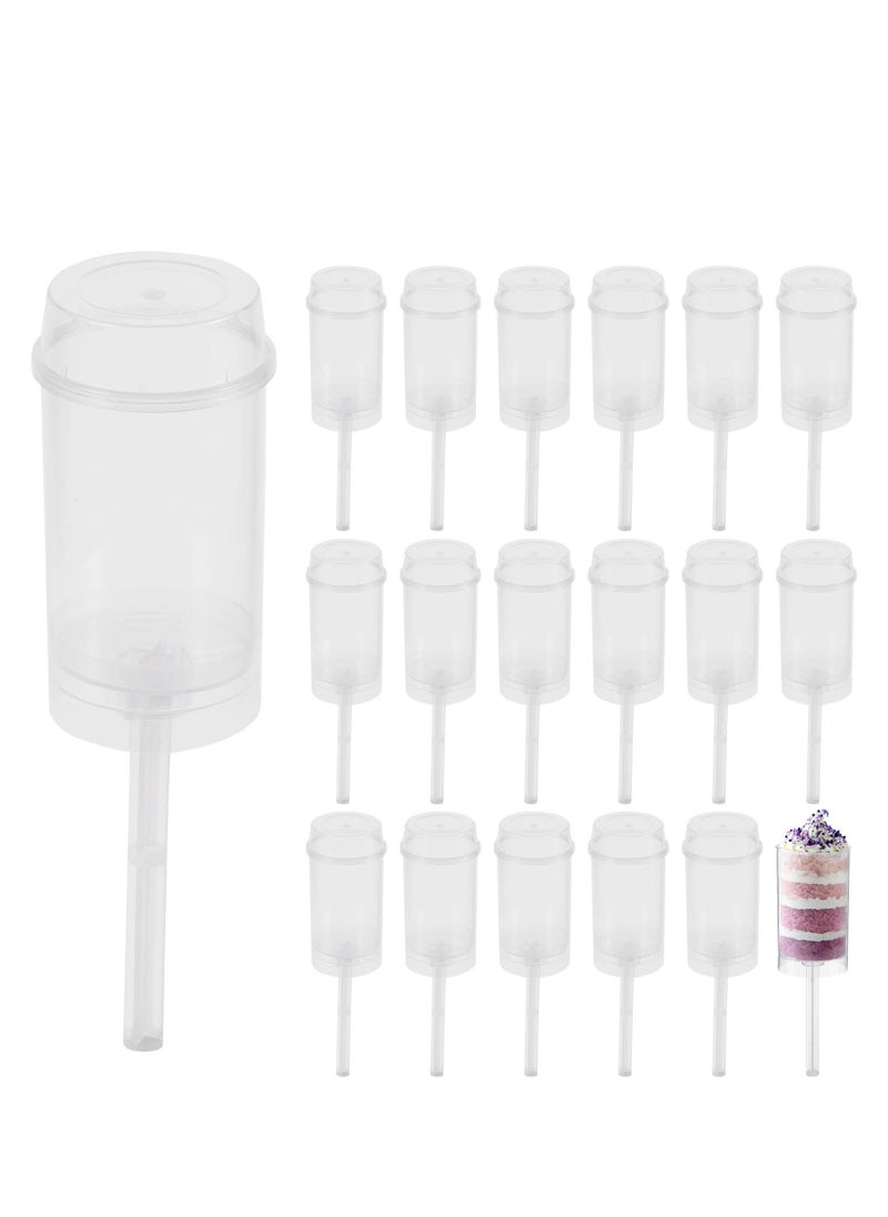 Generic - 20Pcs Cake Pop Shooter, Plastic Cake Stand, Clear Cake Holders Push Ice Cream Containers with Lids Base and Sticks for Bakery Cake Shop Ice Cream Baking Molding - Image 1