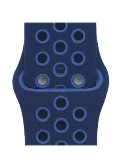 Suitable For Apple Two-color Silicone Nike Strap Nike Hole Apple Iwatch Breathable Sports Watch Strap-Color:51 Deep Sea Army Blue + Light Sea Army Blue-Specifications:42/44/45/49mm-S