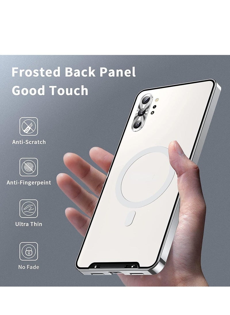 Galaxy Note 10 Plus case for Compatible with Mag-safe Magnetic Adsorption Metal Bumper Back Translucent Matte PC Cover for Galaxy Note 10 Plus - Image 3