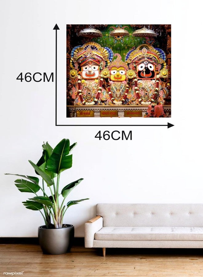 Techgifti ملصق حائط Techgifti Jagannath ji And Shubhadra And Balaram لغرفة المعيشة، غرفة الصلاة، المكتب (المقاس - 46 سم × 46 سم) - Image 4