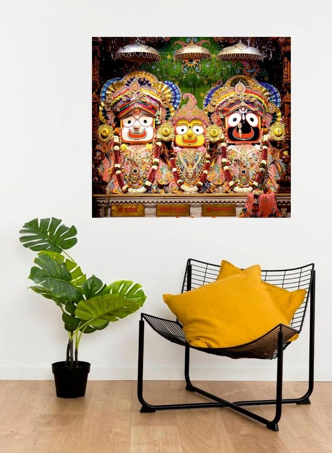 Techgifti ملصق حائط Techgifti Jagannath ji And Shubhadra And Balaram لغرفة المعيشة، غرفة الصلاة، المكتب (المقاس - 46 سم × 46 سم) - Image 3