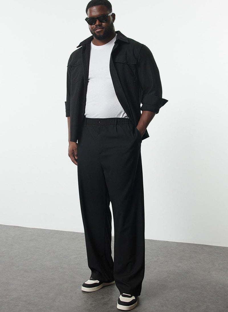 trendyol Black LARge Size Wideleg Trousers - Image 3