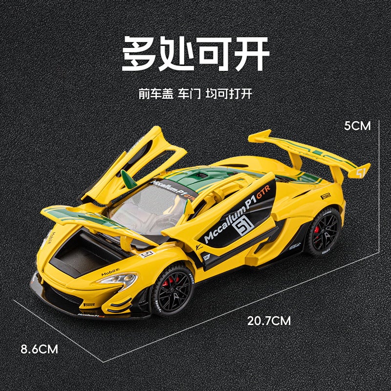 1:22 Scale McLaren P1 GTR Diecast Model Race Car Toy Blue theme - Image 5