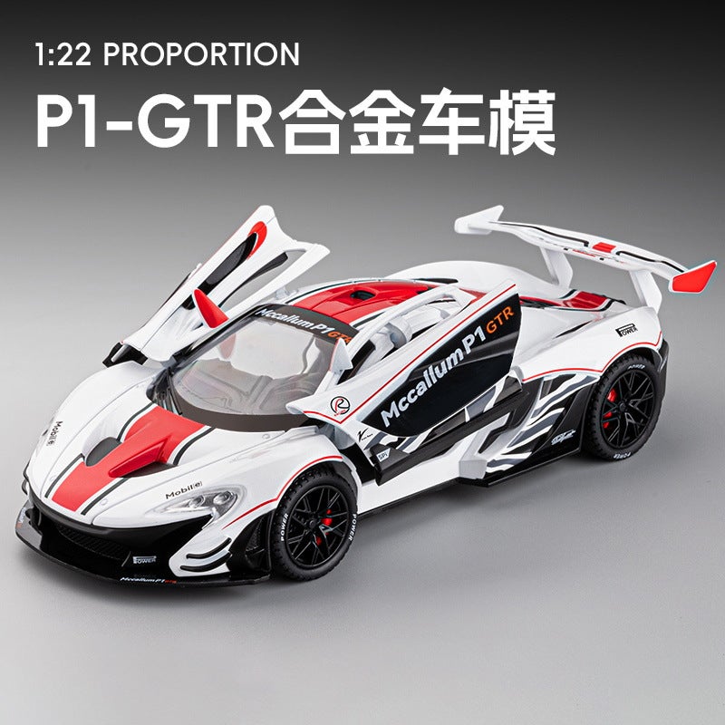 1:22 Scale McLaren P1 GTR Diecast Model Race Car Toy Blue theme - Image 3