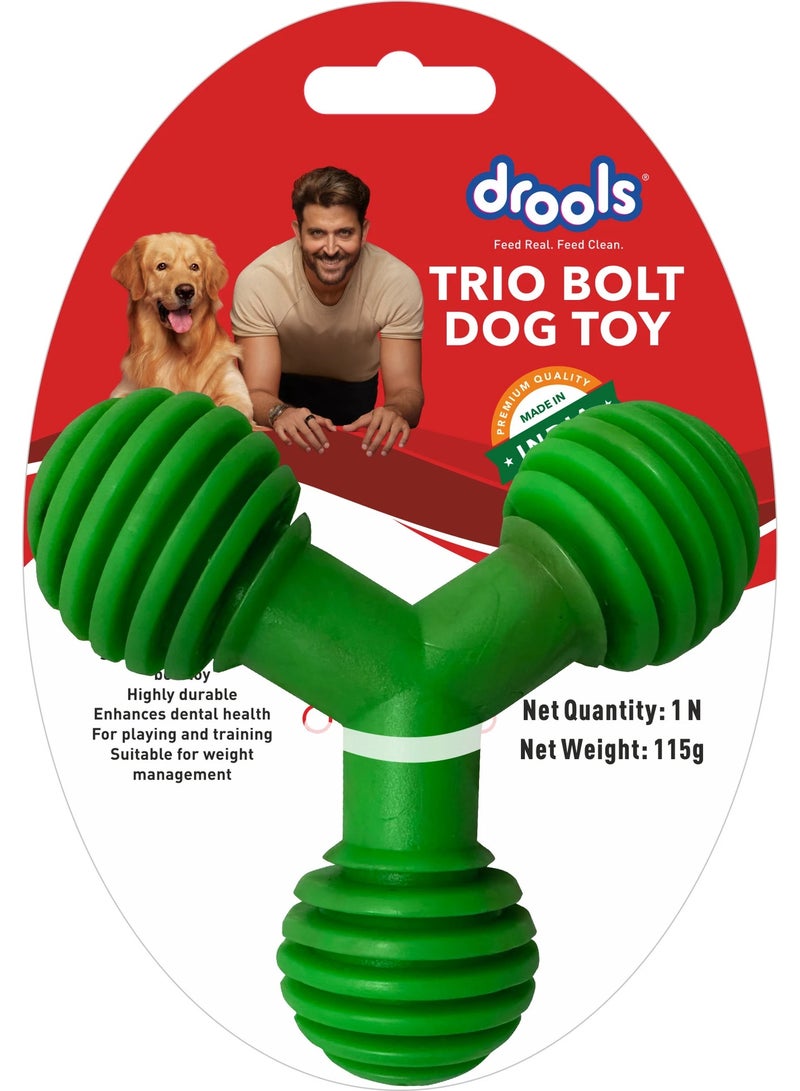 Drools Non-Toxic Rubber Toy for Dogs, Trio Bolt Ring 115g Pack | Non Destructive Chewing | Enhance Dental Health | Helps in Weight Management - Image 1
