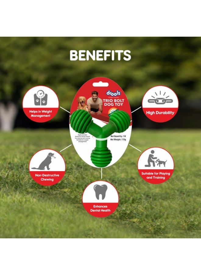 Drools Non-Toxic Rubber Toy for Dogs, Trio Bolt Ring 115g Pack | Non Destructive Chewing | Enhance Dental Health | Helps in Weight Management - Image 3