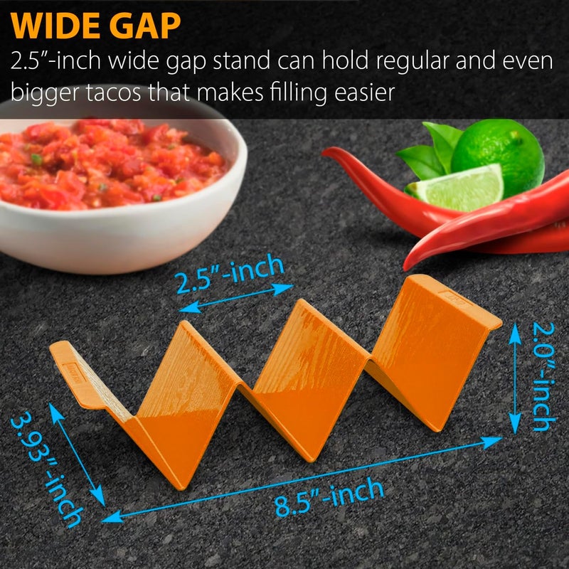 KSEV Kitchen Taco Holder Stand - 6 Packs (Extra Large) Non-Toxic, BPA Free, Dishwasher & Microwave Safe - Hold 3 Tacos, Hard Plastic Taco Rack, Party Serving Tray Set for Hard and Soft Shell Tacos Tortilla - Image 4