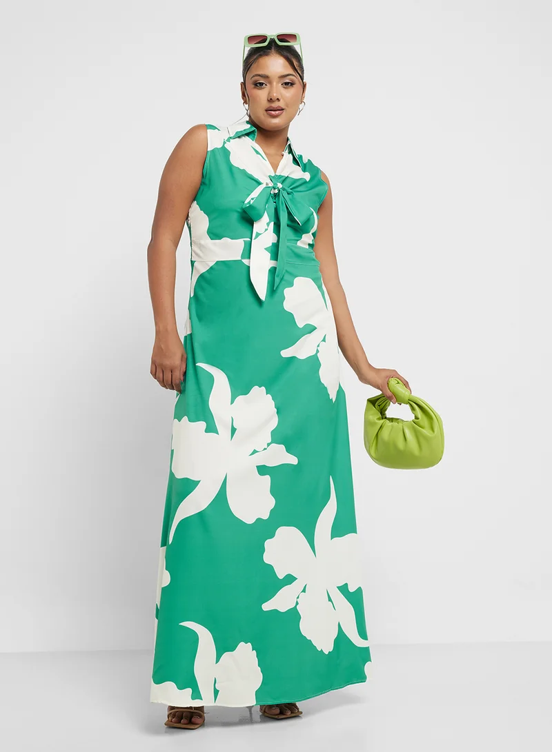 Ginger Plus Floral Print Oversize Shirt & Pant Co-Ord Set