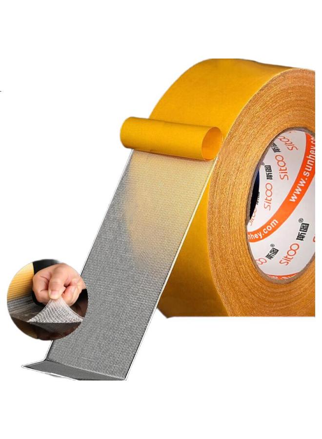 Sitoo Strong Double-Sided Cloth Tape, Grid Double-Sided Adhesive For Seams, Traceless Strong Fixation Sticker, Couplets, High Adhesion, Waterproof Carpet Double-Sided Tape, 40Mm×20M (1 Roll) - Image 3