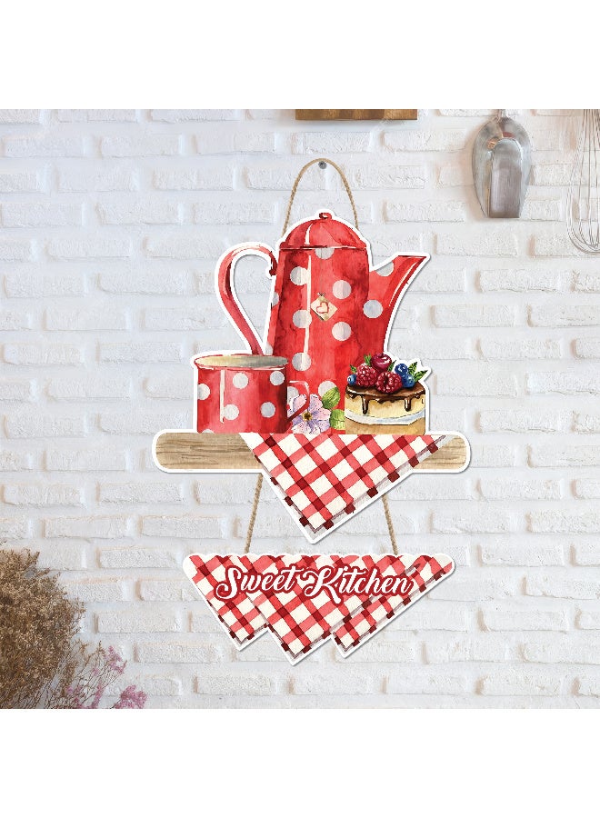 Unique Kitchen Wall Hanging In The Shape Of A Floral Teapot, Large Printed 3D Wall Model (Size 46x30 Cm), High-Quality Printed Decorative Artwork. Kitchen Decorations, Wall Murals, Modern Decor, 3D Miniature Model, Wall Décor, And Wall Art Panels. - Image 2