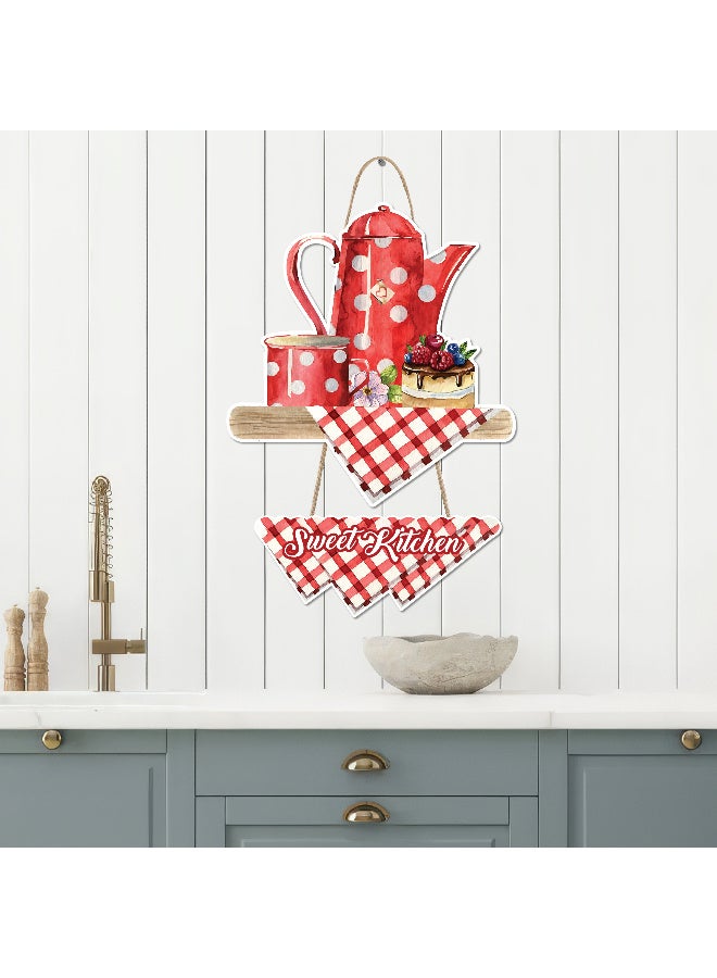 Unique Kitchen Wall Hanging In The Shape Of A Floral Teapot, Large Printed 3D Wall Model (Size 46x30 Cm), High-Quality Printed Decorative Artwork. Kitchen Decorations, Wall Murals, Modern Decor, 3D Miniature Model, Wall Décor, And Wall Art Panels. - Image 3