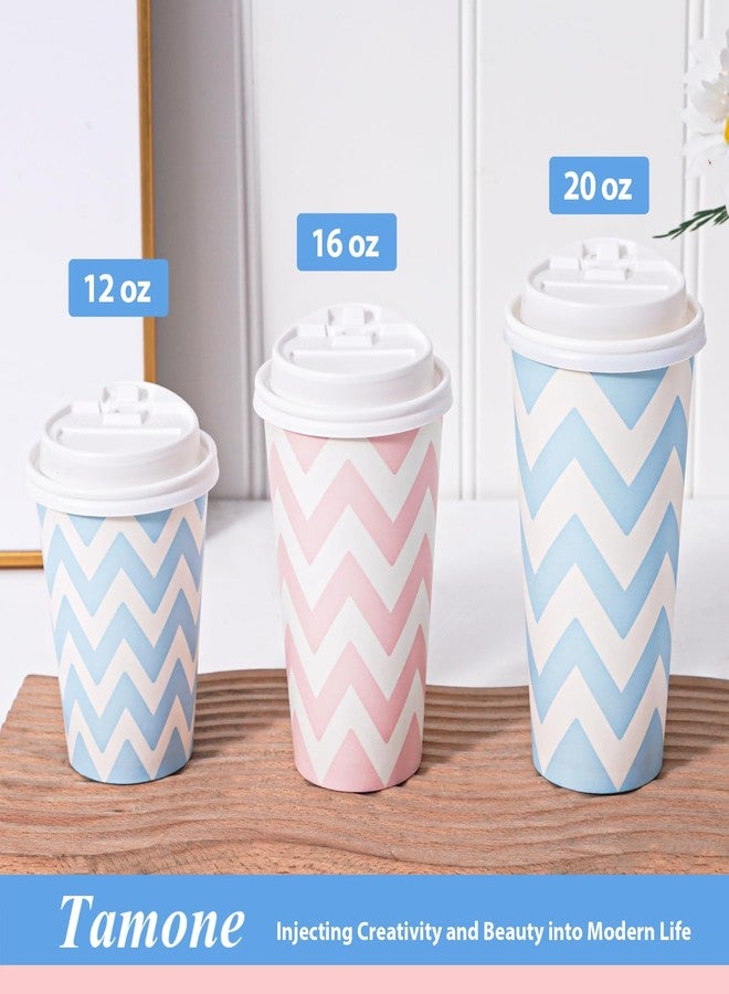 Tamone 100 PACK 12OZ Disposable Coffee Cups with Lids, To Go Coffee Cups with Lids Leak Proof, Pink Paper Cups for Cold/Hot Beverage Chocolate Cocoa for Home Office Party - Image 4
