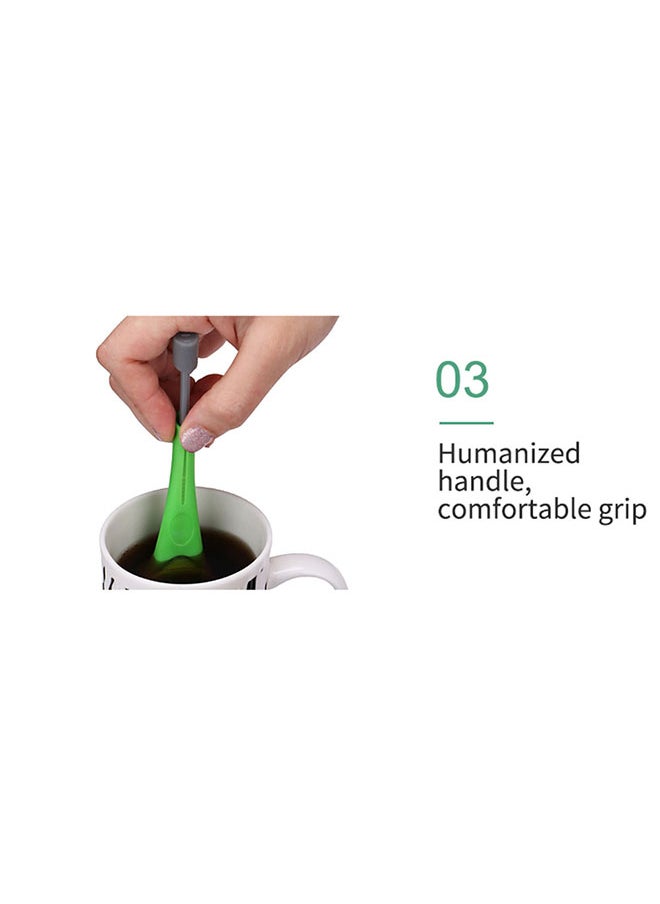 Tea Strainer Infuser Filter [ No Tea Leaves Residue ] Extracts Flavor Completely [ No Sharp Edges and Anti Corrossive ] [ Built in Plunger ] - Green