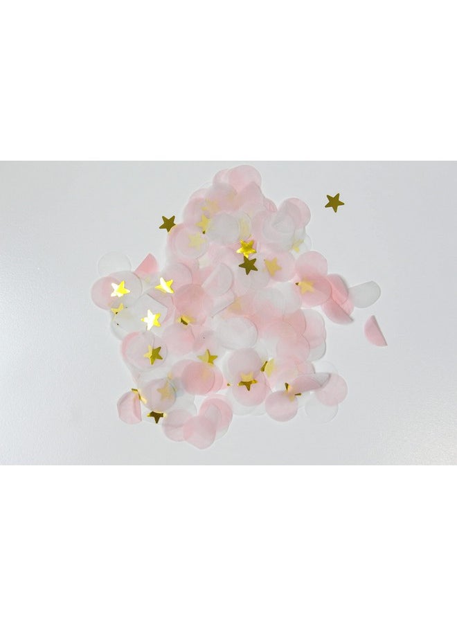 Confetti - Confetti! Premium 1-inch Round Tissue Paper Party Table Confetti - 10/15 Grams (Pink, White, Gold Mylar Flakes) - Image 1