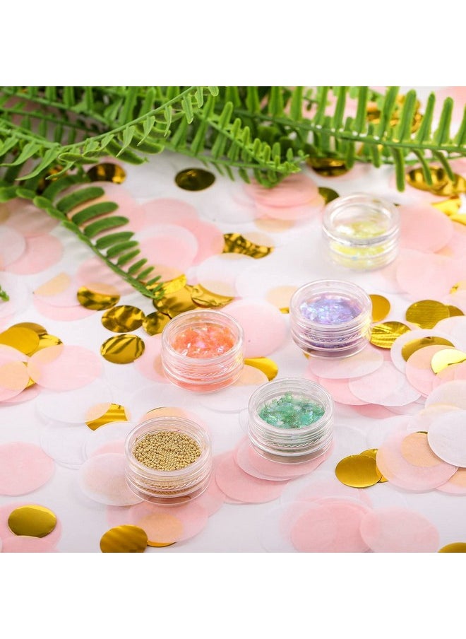 Confetti - Confetti! Premium 1-inch Round Tissue Paper Party Table Confetti - 10/15 Grams (Pink, White, Gold Mylar Flakes) - Image 1