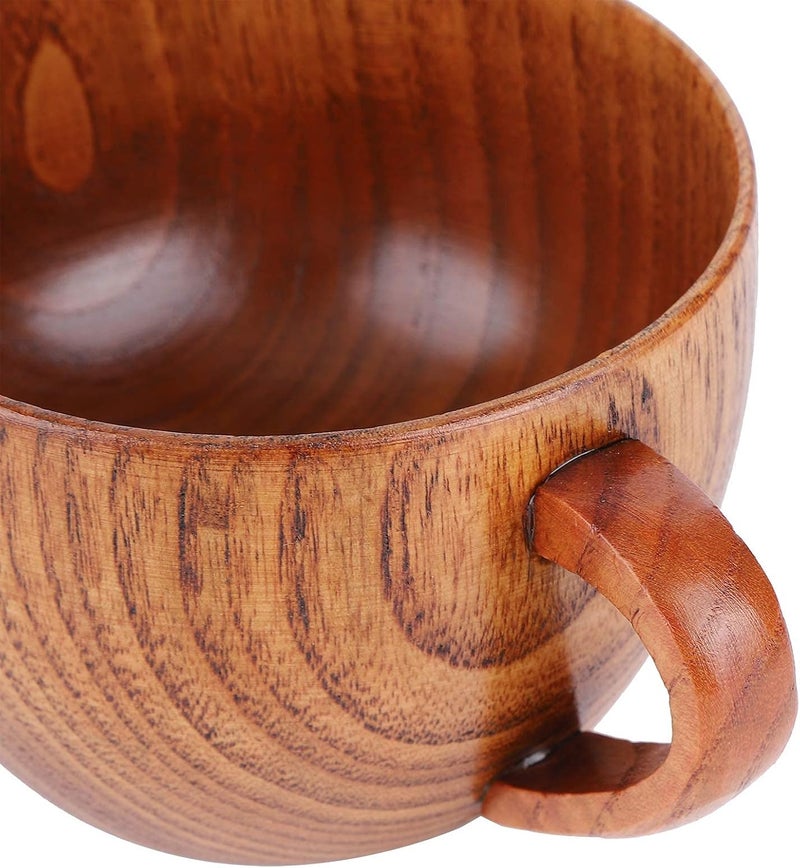 klarako Wooden Coffee Mug Wood Tea Camping Cup Wine Beer Mug Outdoor Travel Mug with Handle - Image 5