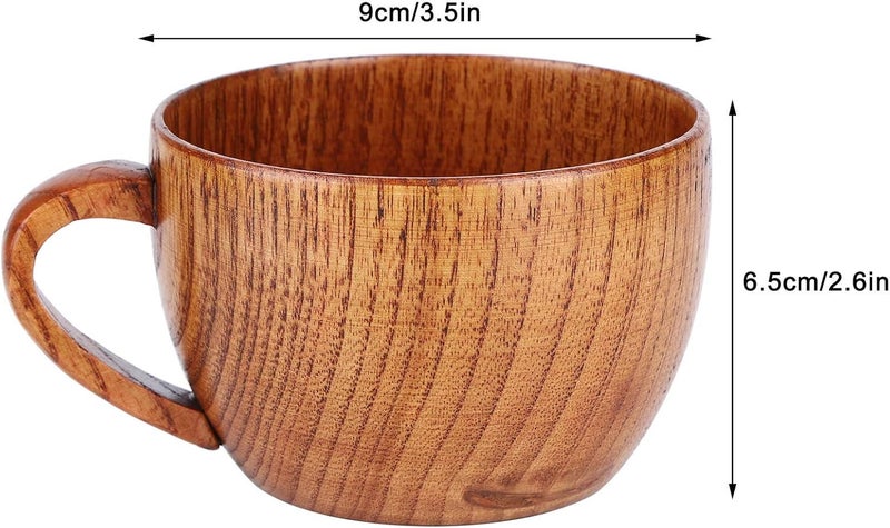 klarako Wooden Coffee Mug Wood Tea Camping Cup Wine Beer Mug Outdoor Travel Mug with Handle - Image 4