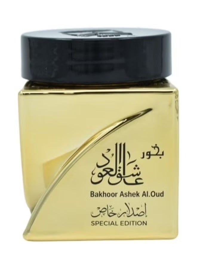 Al Maas Bakhoor Asheq Al Oud Special Edition Gold 30grams - Image 1