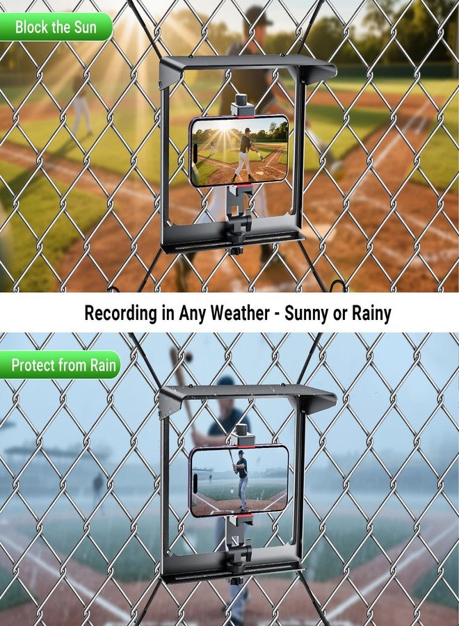 LenTok Phone Fence Mounting Kit with Shade & Zoom Remote for iPhone, Fence Camera Streaming Kit for GoPro Recording Baseball/Softball/Tennis Games, Adjustable Clip Mount Holder for Mevo Start, Insta360 - Image 3