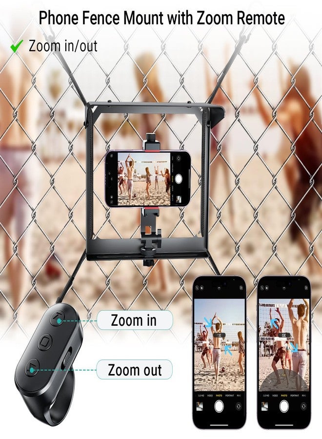 LenTok Phone Fence Mounting Kit with Shade & Zoom Remote for iPhone, Fence Camera Streaming Kit for GoPro Recording Baseball/Softball/Tennis Games, Adjustable Clip Mount Holder for Mevo Start, Insta360 - Image 2