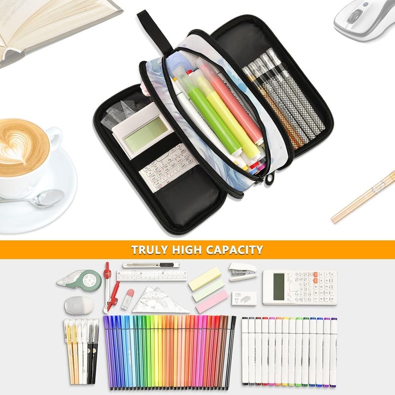 BOENLE Wolf Watercolor Pencil Case Box Boys Girls Large Pencil Pouch Zipper Compartments Big Capacity Stationery Pen Bag Organizer for Kids Teens Adults School Office - Image 2