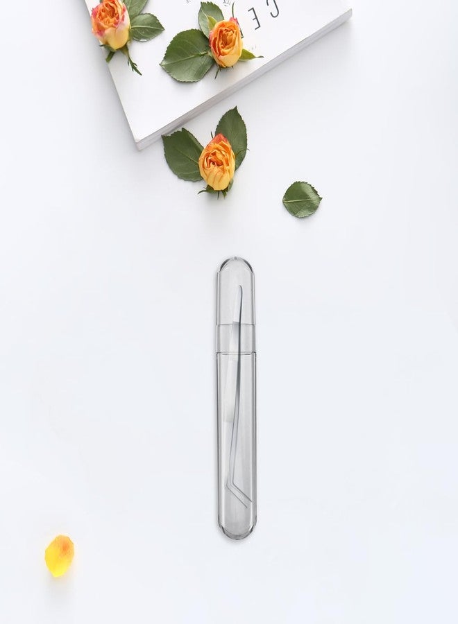 OHPHCALL Travel Tweezer Case Small Plastic Storage Tube with Caps Eyelash Tweezers Organizer for Nail Art Tools and Lash Extensions - Image 4