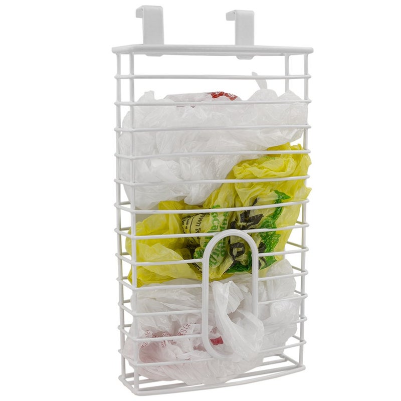 Home Basics Home Basics over the Cabinet Plastic Bag Organizer and Grocery Bag Holder White 