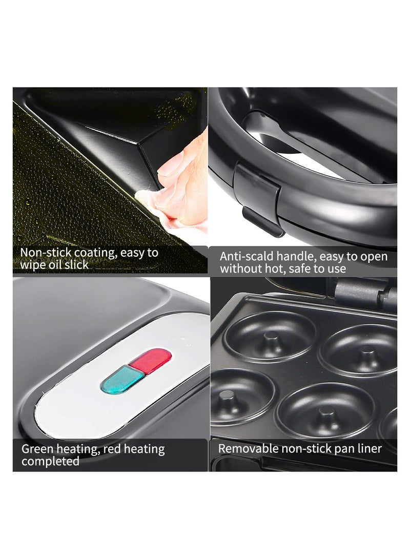 سوكاني صانعة الساندوتشات الكهربائية بقدرة 750 وات 6 في 1، الدونات والمكسرات والفطائر والأصداف والسندويشات والخبز المحمص وشرائح اللحم المشوية، طبق كبير غير لاصق قابل للإزالة، SK-908 أسود - Image 4