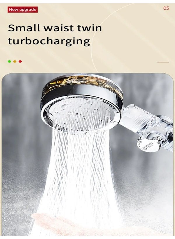 FAWER Faucet & Shower High Pressure Turbo Rainbow Spiral Fan Shower Head Hand Shower - 408SP  - Image 4