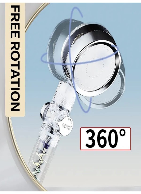 FAWER Faucet & Shower High Pressure Turbo Rainbow Spiral Fan Shower Head Hand Shower - 408SP  - Image 2