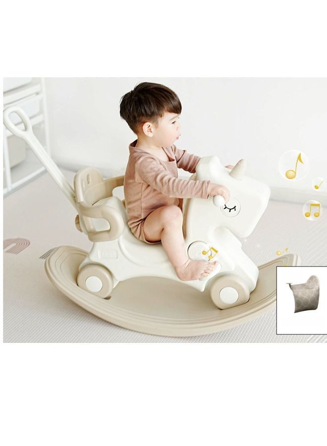 BEIE Unicorn Rocking Carriage with Seat Cushion-Musical Model Traditional Toy for Nursery & Playroom Kids, Best Birthday Gift for Toddler's Boys and Girls - Image 2