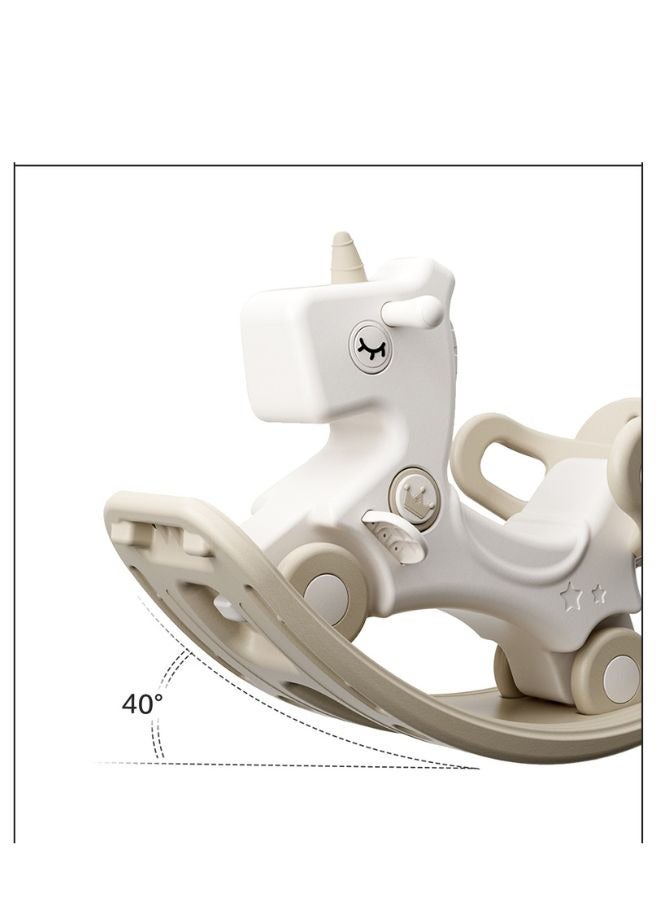 BEIE Unicorn Rocking Carriage with Seat Cushion-Musical Model Traditional Toy for Nursery & Playroom Kids, Best Birthday Gift for Toddler's Boys and Girls - Image 3