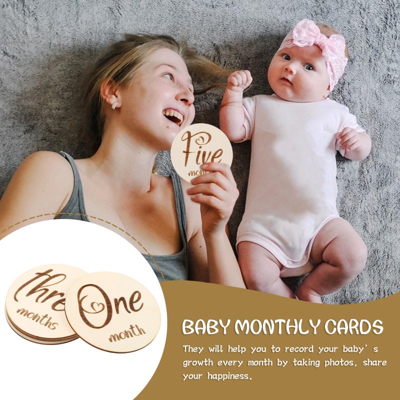 12 pcs Baby Monthly Cards Double-sided Infant Cards Photography Props - Image 5