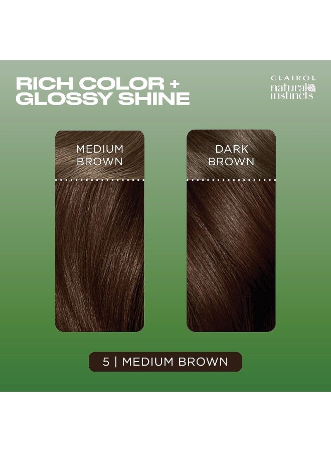 CLAIROL Natural Instincts Demi-Permanent Hair Dye, 5 Medium Brown Hair Color, Pack Of 1 - Image 5