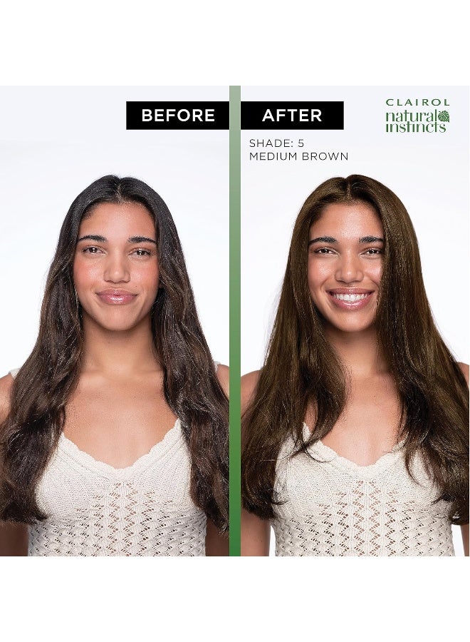 CLAIROL Natural Instincts Demi-Permanent Hair Dye, 5 Medium Brown Hair Color, Pack Of 1 - Image 4