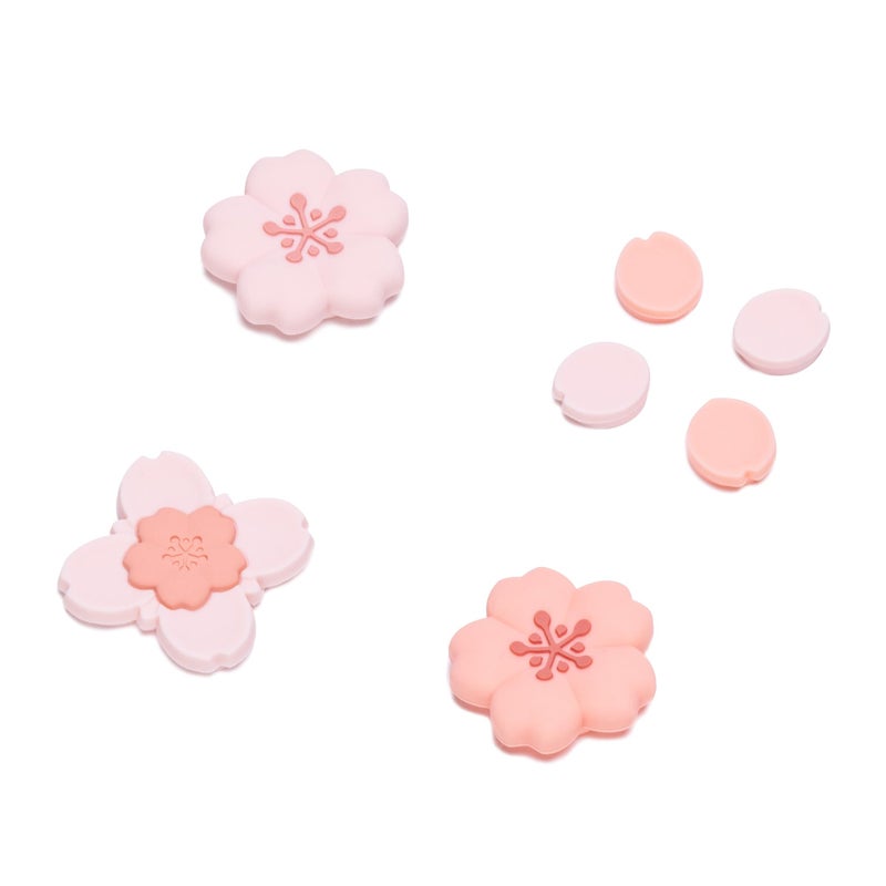 GeekShare Silicone Cross DPad Button Caps Set Cute Joystick Cover ABXY Key Buttons Sticker Compatible with Nintendo SwitchOLED Joy Con Sakura - Image 2