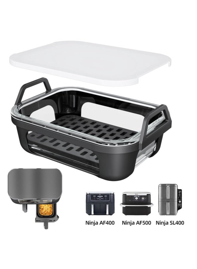 NeeMee Glass Air Fryer Pan with Silicone Handle, Compatible with Ninja COSORI - Image 2