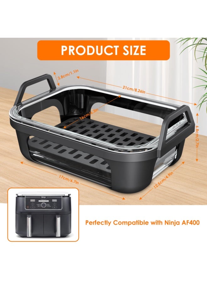 NeeMee Glass Air Fryer Pan with Silicone Handle, Compatible with Ninja COSORI - Image 3