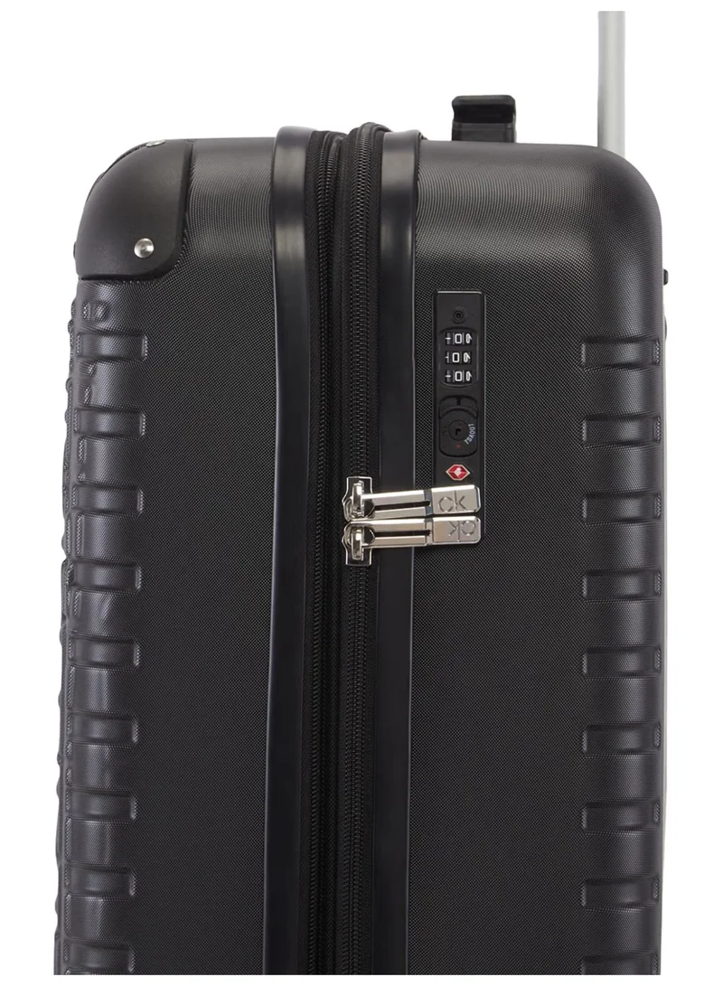 CALVIN KLEIN  Calvin Klein Hyper Luxe Hardside Luggage on Wheels for Unisex | Ultra Lightweight ABS with 4 Spinner Wheels|Color Black  | Best Price UAE