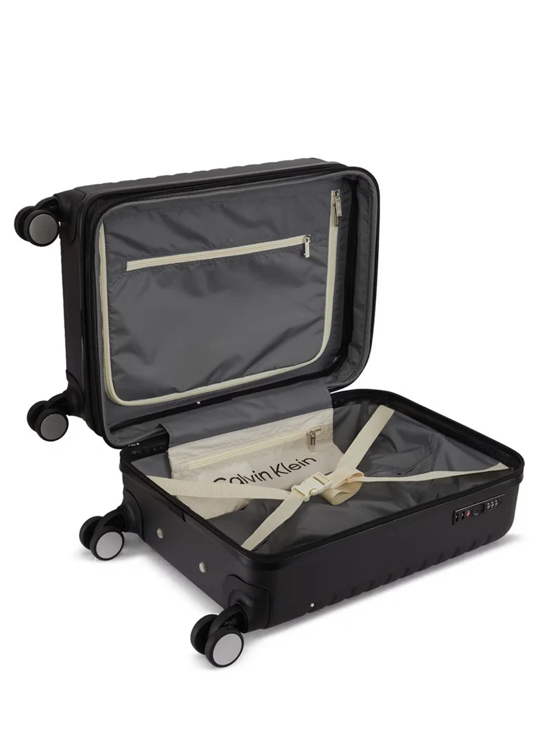 CALVIN KLEIN  Calvin Klein Hyper Luxe Hardside Luggage on Wheels for Unisex | Ultra Lightweight ABS with 4 Spinner Wheels|Color Black  | Best Price UAE