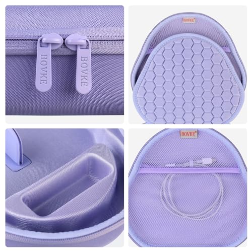 BOVKE Hard Carrying Case with Sleep Mode for Apple AirPods Max Wireless Over-Ear Headphones, AirPods Max Protective Portable Storage Bag with Mesh Pocket for Headphone Accessories, Purple - Image 5